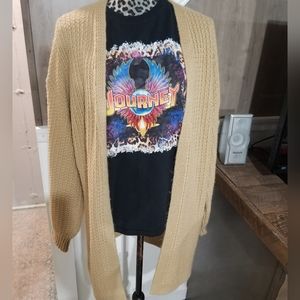 Boutique tan sweater cardigan